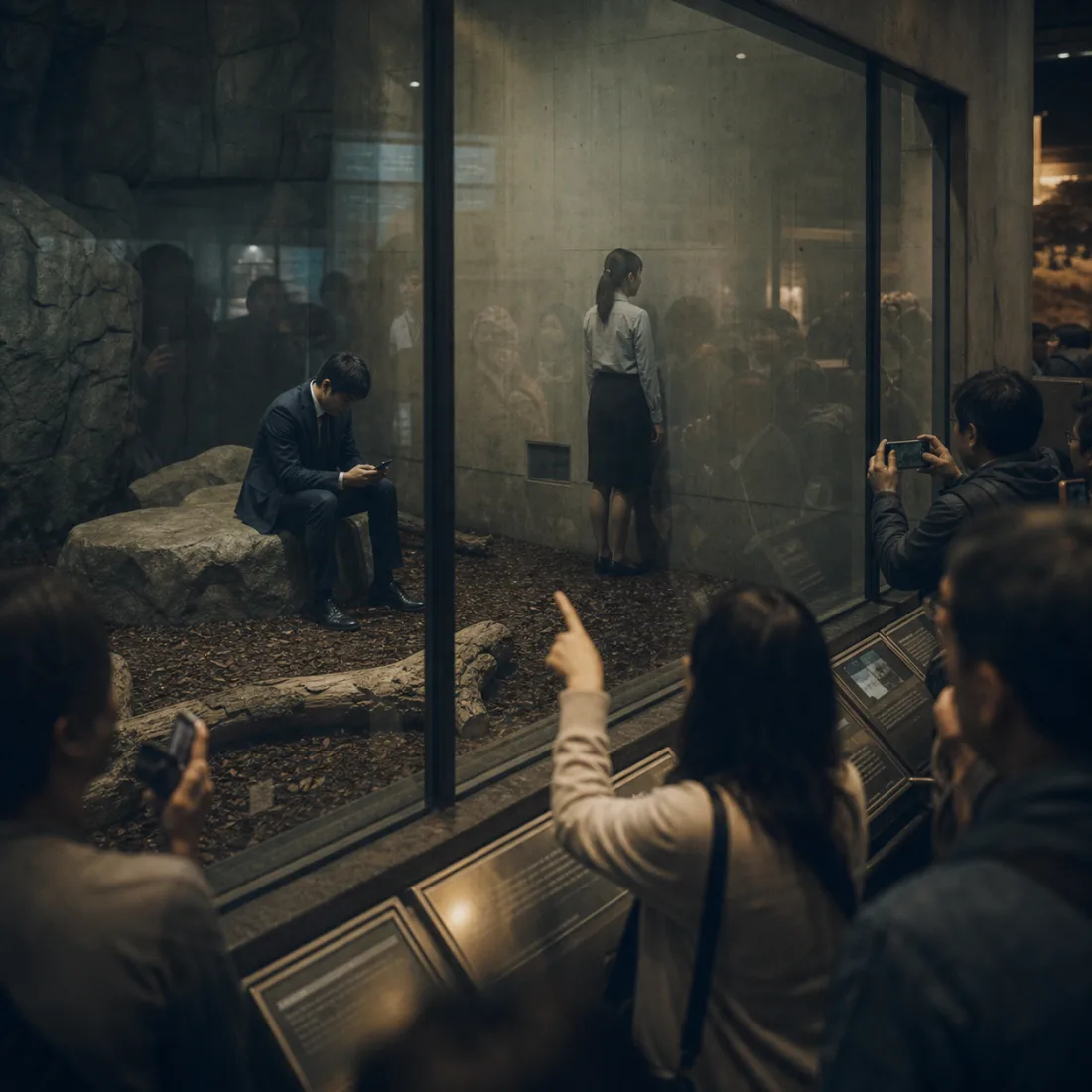 Zoo enclosure humans
